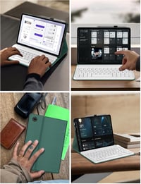 FOGARI Bluetooth Billentyűzetes Tok Lenovo Tab Tablet 10.1 (2025) - Levehető Mágneses Német QWERTZ Billentyűzet, Sötétzöld 7
