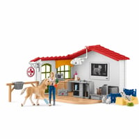 Set de joacă Cabinet Veterinar Schleich Farm World 42502 - 43 piese, cu medic veterinar și — suprafață uzată, zgâriată (stare: vezi a 2-a fotografie) 1