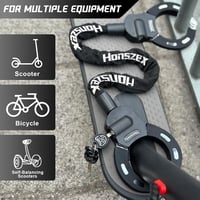 Honszex Bilincs Lakat Kulccsal - E-Roller, Kerékpár és E-Bike Zár Gumírozott Védőburkolattal, 92 cm Acéllánccal és Vízálló Táskával 2