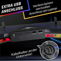 KLIM Wind Laptop Hűtő - RGB Világítás - 4 Ventilátor - USB Tápellátás - Stabil és Csendes - PC, Mac, PS4 Kompatibilis - 11-17 Colos Laptopok 8