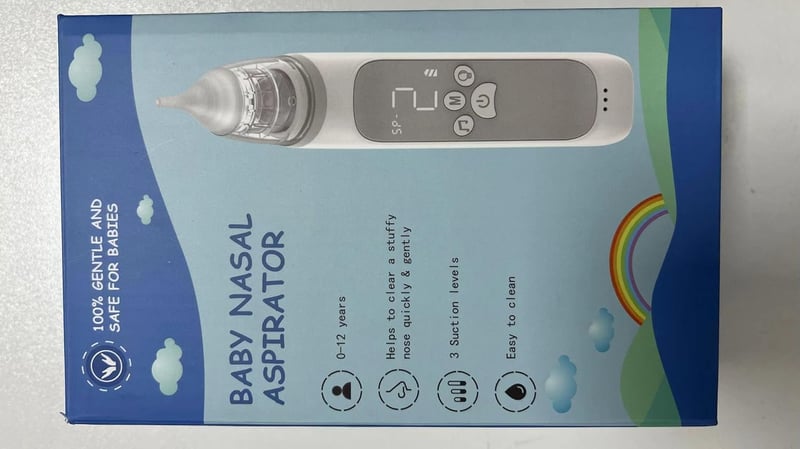 Elektromos orrszívó babáknak - 3 szilikon fej, állítható szívóerő, zenével és fénnyel