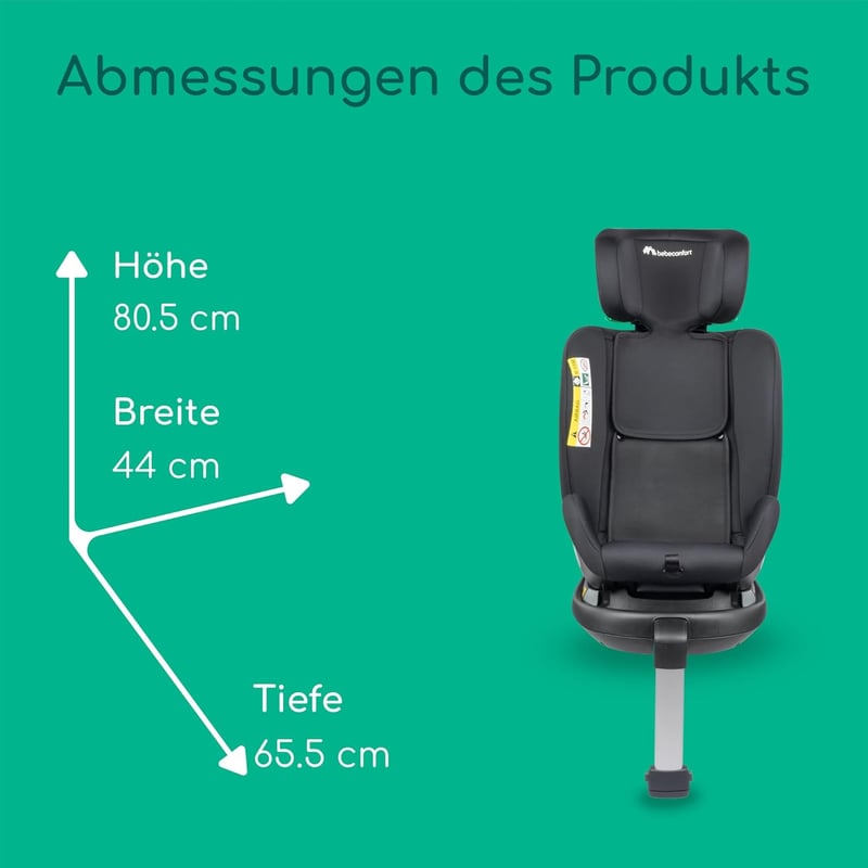 Bebeconfort EvolveFix Plus i-Size 360° Forgatható Autósülés, 0-12 Év, 40-150 cm, ISOFIX, 10 Fejtámla Pozíció, Oldalvédelem, Fekete