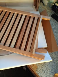 Coș de rufe vidaXL din lemn masiv de nuc, 45x45x65 cm - Defect cosmetic minor — deteriorare ușoară la unul dintre elemente (stare: vezi a 2-a imagine) 3