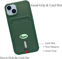 iPhone 13/14 Katonai Zöld Ütésálló Tok Kártyatartóval 6.1" 3