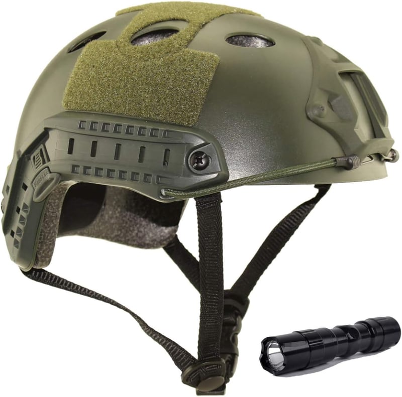 QMFIVE PJ Moda Taktikai Airsoft Kask Paintball Gözlükkel L Zöld