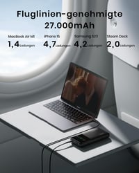 INIU 27000mAh 140W Erős Powerbank MacBook, iPhone, Samsung Kompatibilis 3