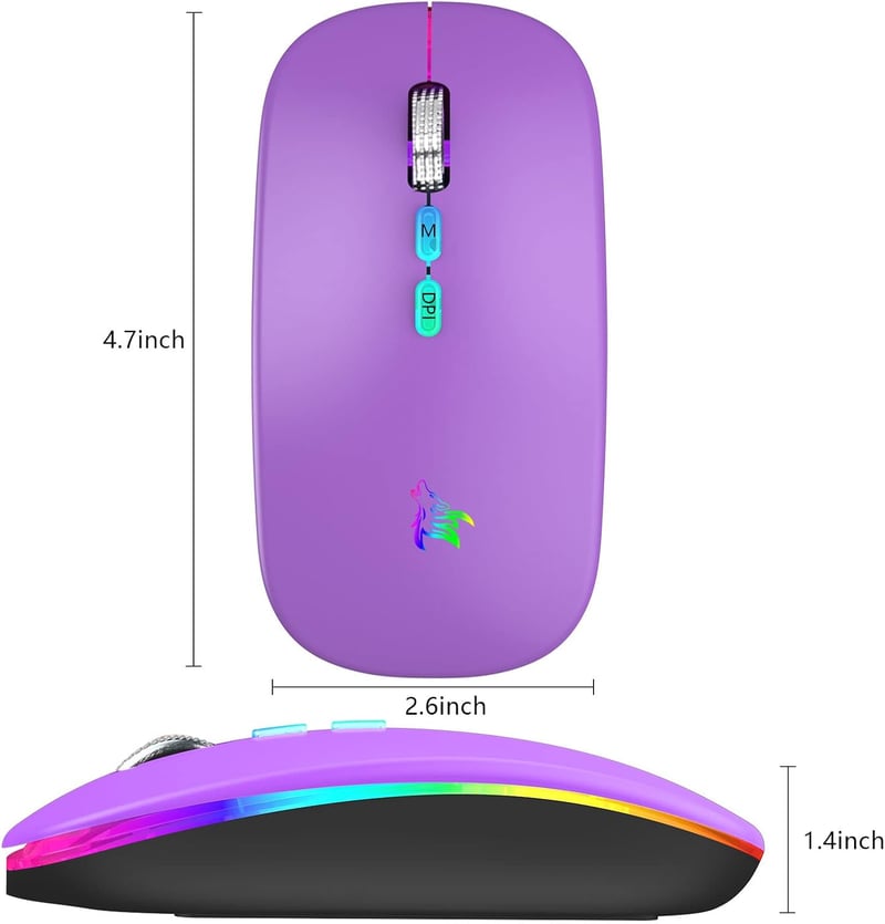 Vezeték Nélküli RGB Gamer Egér Bluetooth-szal és USB-C Adapterrel