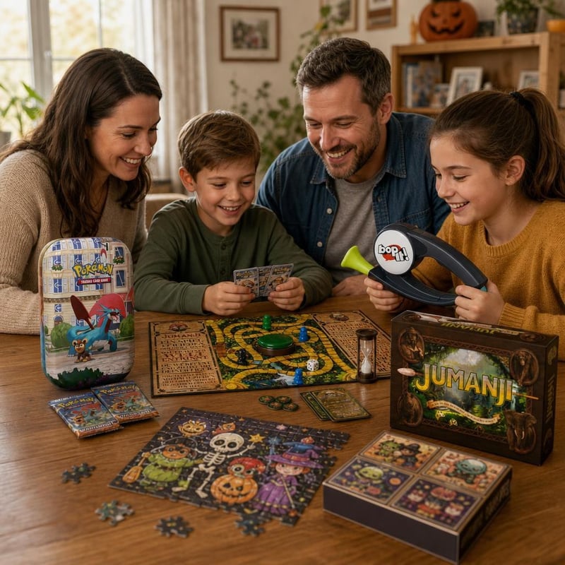 Rodinný herný balíček: Pokémon karty + Jumanji + Bop It + 36-dielne puzzle