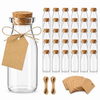 volila 24 db Mini Üvegpalack Parafadugóval 100 ml - Kis Tárolóüveg DIY Esküvői — hiányos tartozékkészlet (állapot: lásd a 2. képet) 1