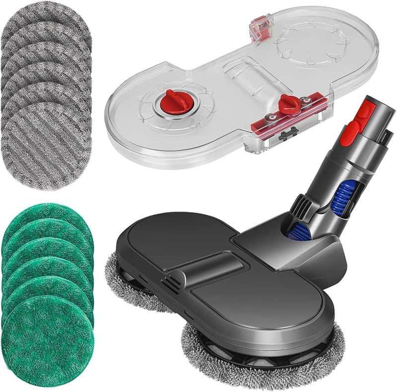 Dyson V15 V11 V10 V8 V7 porszívókhoz elektromos felmosó feltét, levehető tartállyal és 12 mosható moppal