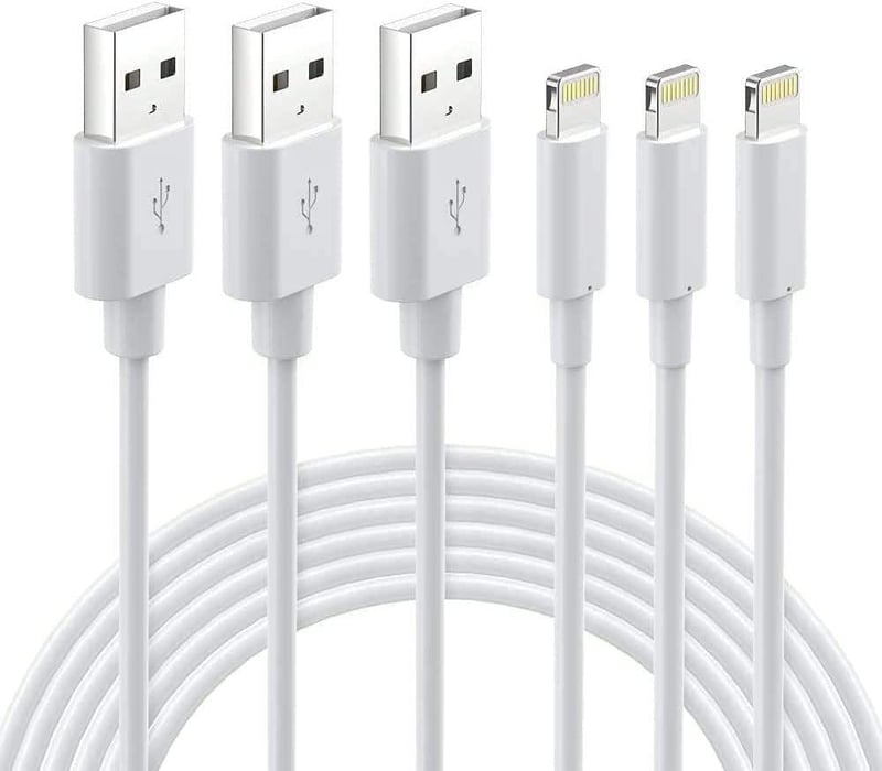 Apple iPhone Lightning töltőkábel, MFi, fehér, 3db - Újracsomagolt