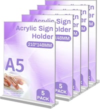 Átlátszó A5 akril asztali menütartó állvány - 5 db szett étterembe, irodába 1