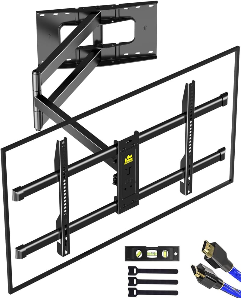 FORGING MOUNT Dönthető-Forgatható TV Fali Tartó 37-80" Képernyőkhöz, 109 cm Hosszú Csuklós Karral, 50 kg Teherbírás, VESA 600x400mm