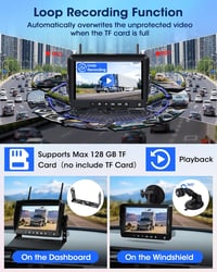 Vezeték nélküli tolatókamera 7" monitorral - Napelemes, mágneses, 9600 mAh akkumulátor, 1080P éjjellátó, autóhoz, lakókocsihoz, teherautóhoz 5