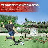 A11N SPORTS 2 az 1-ben Futball Edzőháló - 2,1m x 1,5m Hordozható Kétoldalas Labdarúgó Visszapattanó Háló Egyéni és Csapat Edzéshez 3