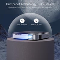 YOTON Y200 Hordozható DLP Mini Projektor Beépített Akkumulátorral, 1080P Full HD Támogatás, Porálló Vetítő Kültéri/Otthoni Mozihoz, Laptop é 7