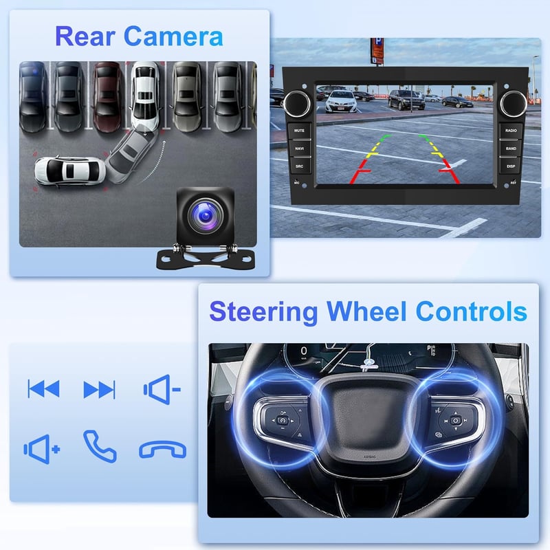 Rimoody Android 13 Autórádió 2 DIN Opel Astra Antara Vectra Corsa Zafira Meriva Vivara Vivaro - 7" GPS Navigáció WiFi Carplay Bluetooth FM/R