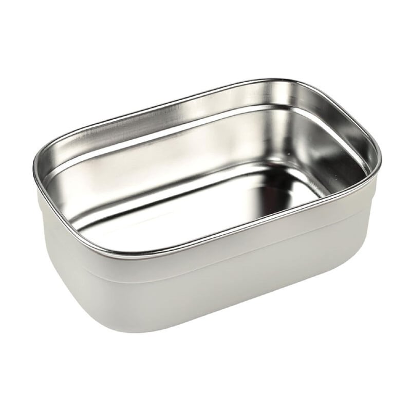 BÉABA Rozsdamentes Acél Gyermek Uzsonnás Doboz 760ml - Szivárgásmentes Bento Box Szilikon Borítással, BPA-mentes, Óvodába és Iskolába, Szürk