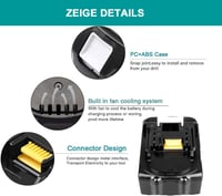Makita 18V 5.0Ah akkumulátor és gyorstöltő szett - VANTTECH BL1850 kompatibilis 4