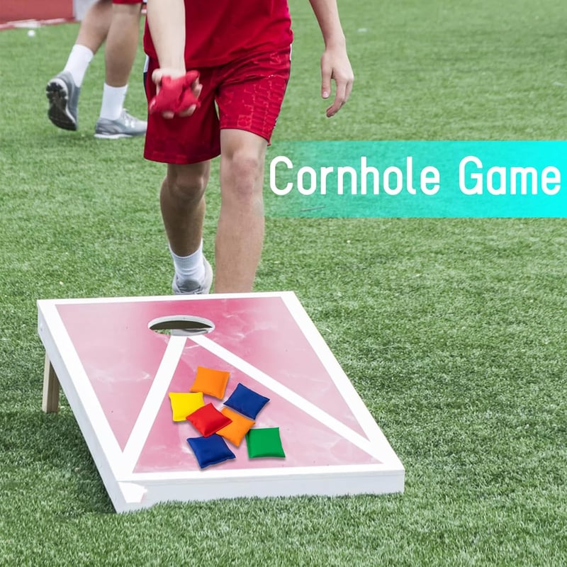Cornhole babzsák készlet - 10 db négyzet alakú dobózsák kültéri játékhoz