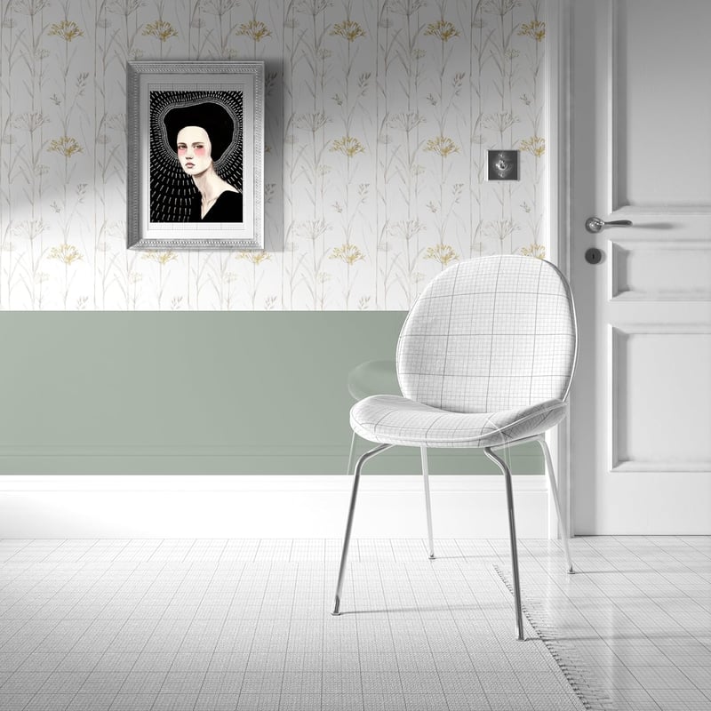 myforHD Öntapadós Tapéta Virágmintával - Dekoratív Bútorfólia Vintage Növény és Levél Dizájnnal - 44 cm x 300 cm - Nappali Faldekoráció