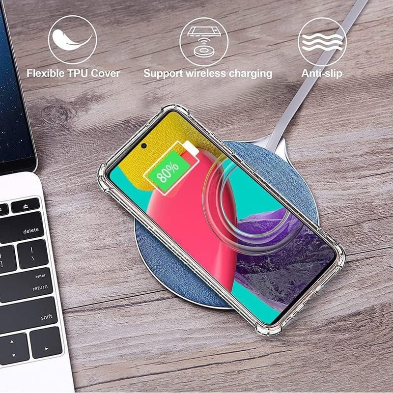 Samsung Galaxy M53 5G átlátszó tok + 2db üvegfólia szett