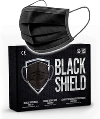 Black Shield Fekete Antibakteriális Orvosi Maszk 50db-os Csomag 1