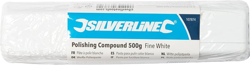 Silverline 107874 Fehér Polírozó Paszta 500g - Finomcsiszolású Fényező Krém Fémfelületekhez - Rozsdamentes Acél Polírozáshoz