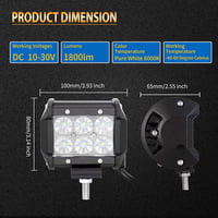 Erős 18W LED munkalámpa 4" terepjárókhoz és quadokhoz 2
