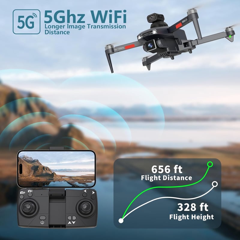 TTROARDS 31P Összecsukható Drón 4K Kamerával - 360° Akadályérzékelés, 5G WiFi, 40 km/h, Kefenélküli Motor, 30 Perces Repülési Idő, 2 Akkumul