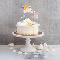 Koboko Szülinapi Tortadísz Szett - Rózsaszín Happy Birthday Felirattal, Szívecskés Zászlókkal - Fiúknak és Lányoknak - Gyerek Születésnapi T 7
