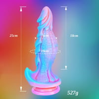 Monster 25 cm-es óriás fantázia sárkány dildó, kék szilikon, tapadókorongos XL anál játék 4