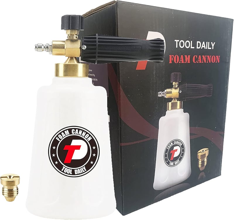 Profi habosító pisztoly szett - Tool Daily nagynyomású mosópisztoly 5 fúvókával, 1L tartállyal
