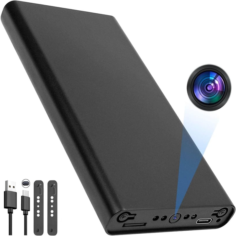 ZAIZAITY Hordozható Kamera Powerbank 10000mAh - Full HD 1080P Felvétel - Mozgásérzékelés - Éjjellátó - WiFi Nélküli - 512GB Kompatibilis - B