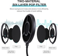 YOUSHARES 6 rétegű pop filter Blue Yeti és más mikrofonokhoz 3