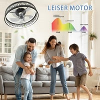 MiiR Modern Mennyezeti Ventilátor LED Világítással - 60W Távirányítós Csendes Lámpa, 6 Sebességgel, Fényerőszabályzós, Nappali és Hálószoba, 6