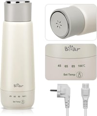 Bear 300ml Elektromos Utazó Vízforraló, 3in1 Rozsdamentes Acél, Hordozható Gyors Felmelegítés 1