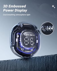 ACEFAST T8 Bluetooth fülhallgató - 30 órás akkuidő, zajszűrés, átlátszó LED kijelző, fekete 3
