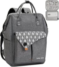 Lekesky női hátizsák 15,6"-os laptoptartóval, kábelrendezővel - Szürke 1