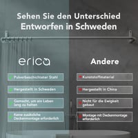 Erica U-alakú zuhanyfüggöny rúd 70x165x70 cm - Falra szerelhető, PVC bevonatú, rozsdamentes acél, fürdőszobai kiegészítő 4