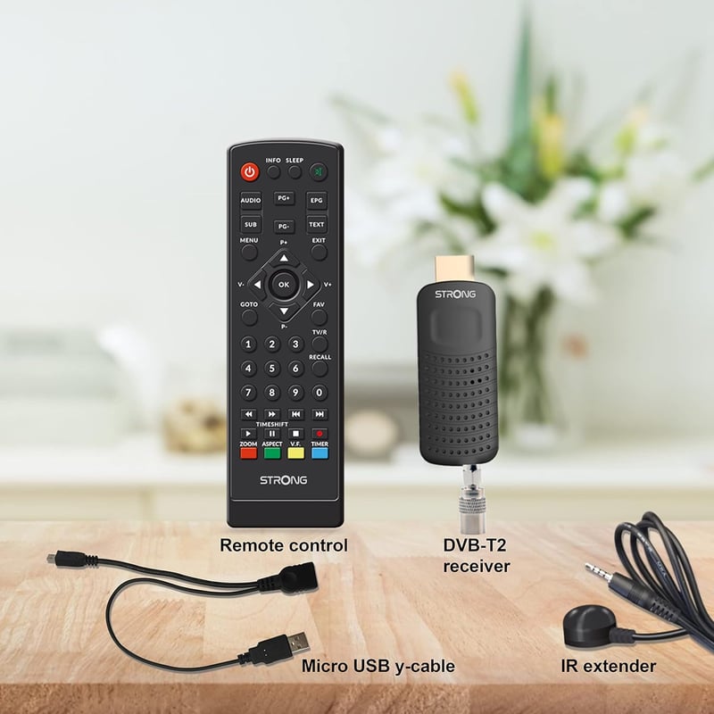 STRONG SRT82 Full HD DVB-T2 HDMI Stick - Felvevős TV vevő, HEVC265 kompatibilis