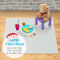 Vicloon 135x135cm Mosható Etetőszék Alátét - Vízálló Babaszőnyeg Hullámmintával 2