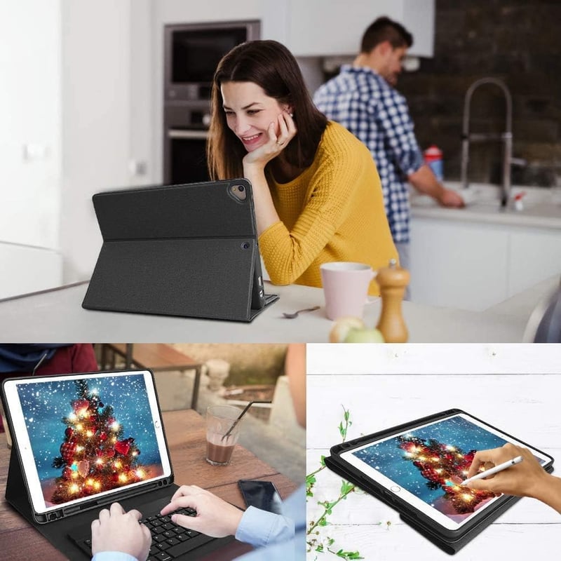 iPad billentyűzetes tok AZERTY kiosztással - Bluetooth, 2018-2020 modellek, Pro 10.5, Air 3