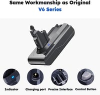 Dyson V8 porszívó 6000mAh-s kompatibilis akkumulátor - Absolute, Animal, Fluffy modellekhez 5
