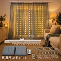 Sada na zútulnenie okien: 140 cm koľajnica + 2x záves + 50x krúžok + 50x háčik + 300 LED svetiel 1