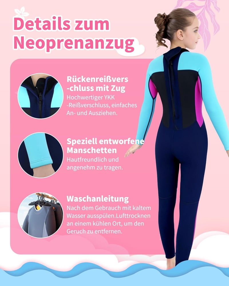 Gyerek Neoprén Búvárruha UV50+ Védelemmel, XL - Úszáshoz is, Bontott