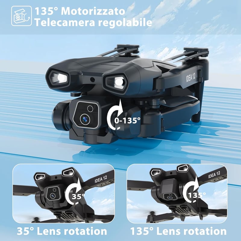 TTROARDS 12 Összecsukható Drón 1080P Kamerával, WiFi FPV Élőkép, 360° Flip Funkció, 20 Perc Repülési Idő, Kezdőknek és Gyerekeknek, Távirány