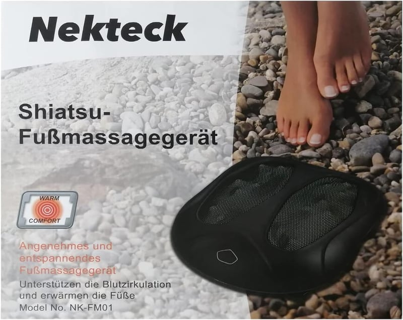 Nekteck Elektromos Talpmasszírozó - 18 Gömbös Shiatsu Melegítő Funkcióval és Érintővezérléssel