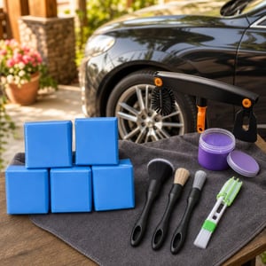 Set za njegu automobila: 5x glina za čišćenje + 4x četka + glava s četkom i strugačem + gel za čišćenje
