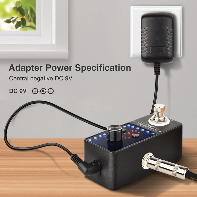 LEKATO Gitár Looper Pedál 9 Hurokkal, 40 Perces Felvételi Idővel, Beépített Hangoló, Korlátlan Overdub Funkció Elektromos Gitárhoz és Basszu